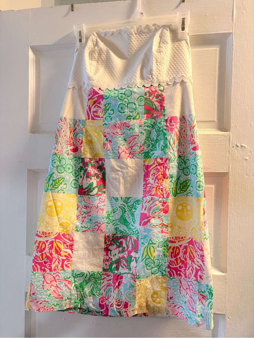Lilly Pulitzer Colorful Patchwork Strapless Sundress